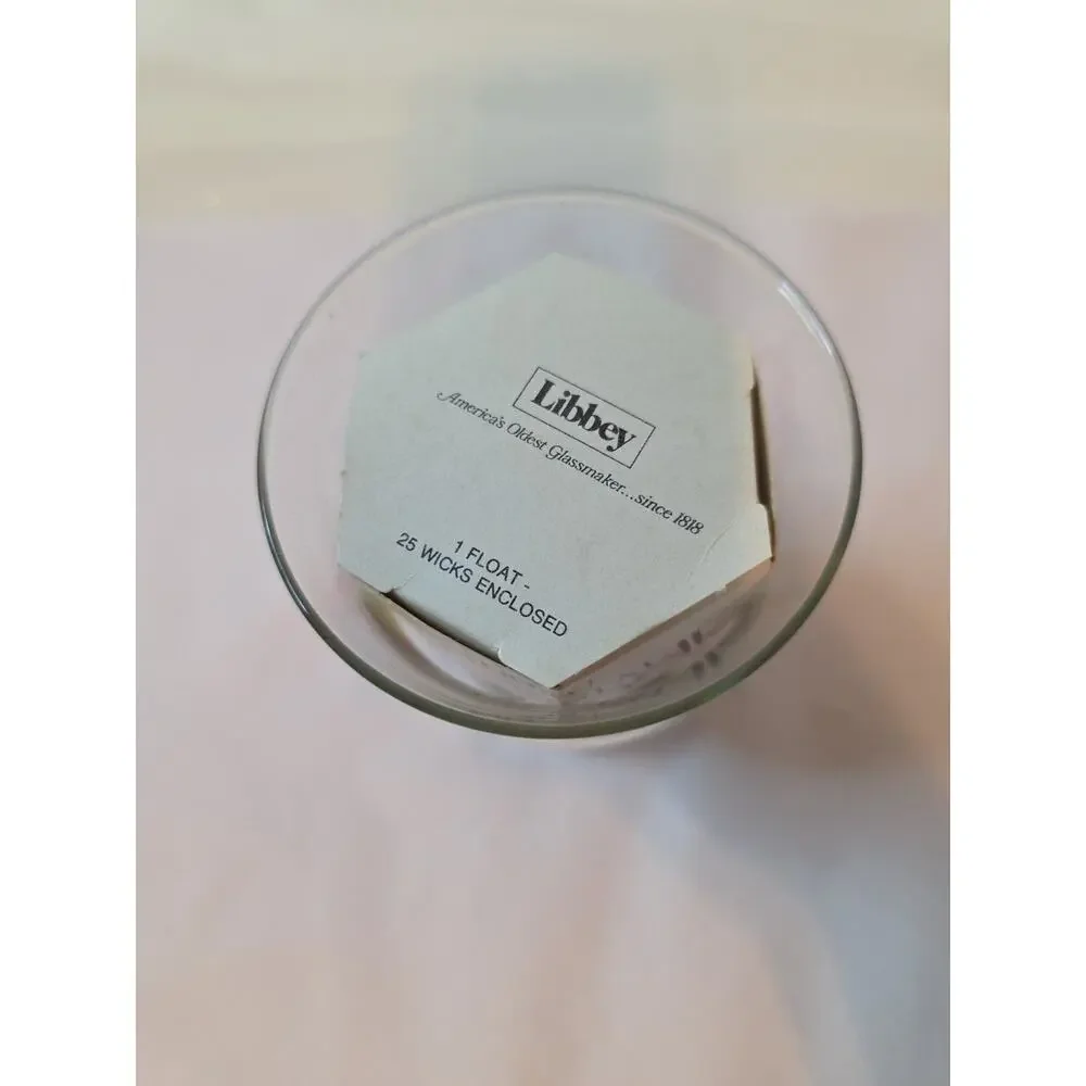 VTG 1970's Libbey Crystal Candle Oil & Water Float 5.25